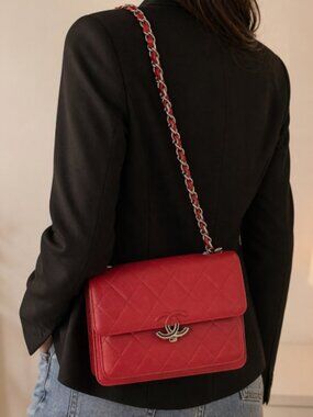 Authentic Chanel Caviar CC Box Flap Bag Luxury Classic